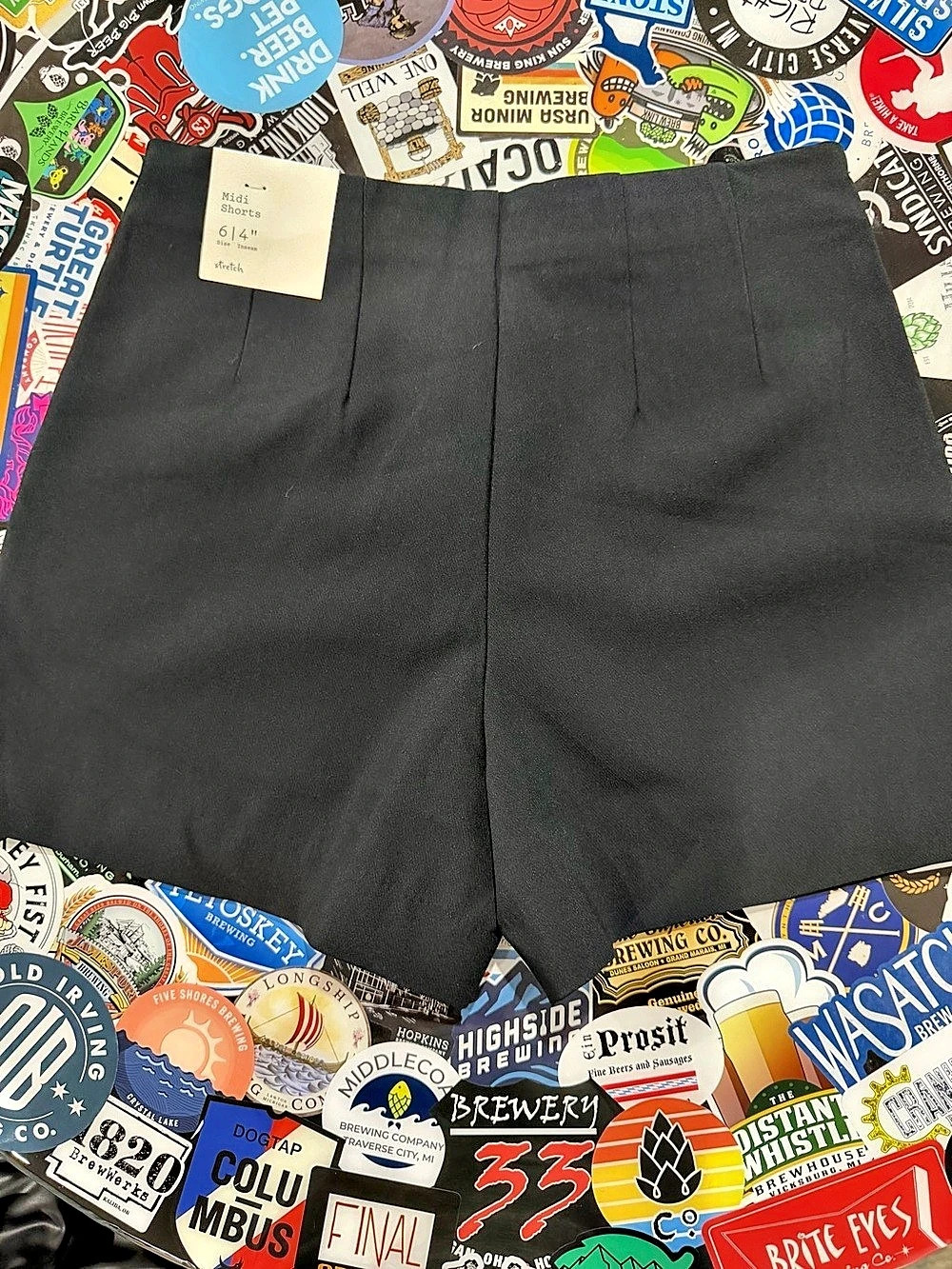 A New Day High Waist Black Dress Shorts Size 6 NWT - Picture 2 of 5